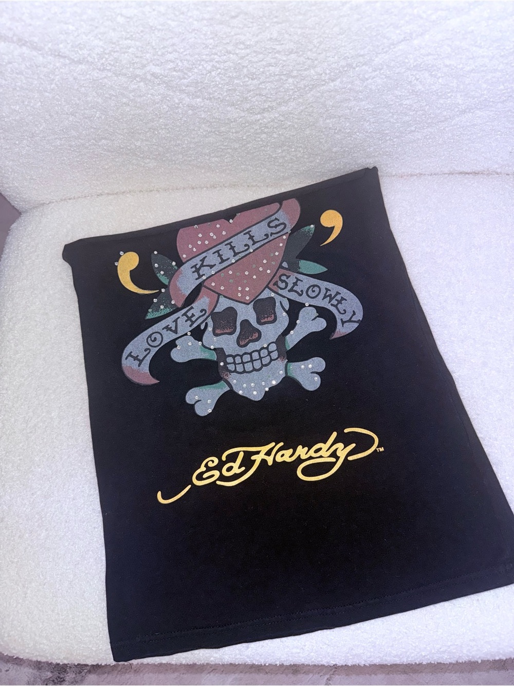 Ed Hardy Love Kills crop top bandeau DIY small